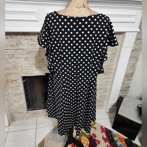 Lane Bryant black & white polka dot dress Flutter sleeves plus size 18 20 2X new - Picture 4 of 6